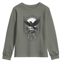 Gothic Raven On Skull With Full Moon Youth Sweatshirt - Wonder Print Shop