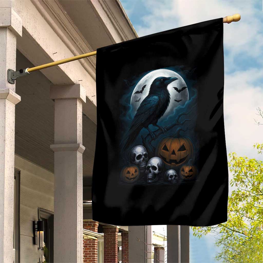 Halloween Gothic Raven Garden Flag Full Moon Horror Art - Wonder Print Shop