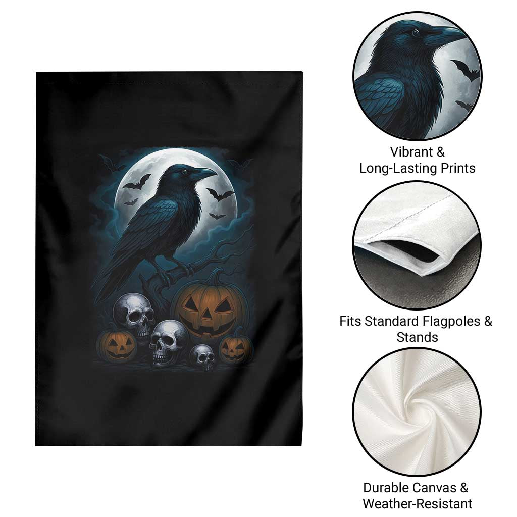 Halloween Gothic Raven Garden Flag Full Moon Horror Art - Wonder Print Shop