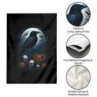 Halloween Gothic Raven Garden Flag Full Moon Horror Art - Wonder Print Shop