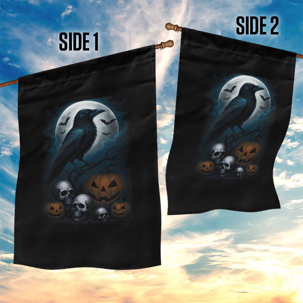 Halloween Gothic Raven Garden Flag Full Moon Horror Art - Wonder Print Shop
