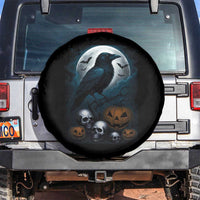 Halloween Gothic Raven Spare Tire Cover Full Moon Horror Art - Wonder Print Shop