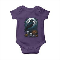 Halloween Gothic Raven Baby Onesie Full Moon Horror Art - Wonder Print Shop