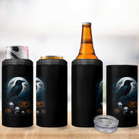 Halloween Gothic Raven 4 in 1 Can Cooler Tumbler Full Moon Horror Art
