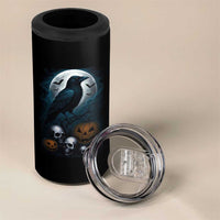 Halloween Gothic Raven 4 in 1 Can Cooler Tumbler Full Moon Horror Art