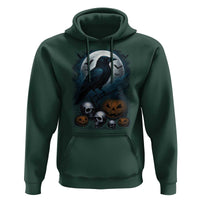 Halloween Gothic Raven Hoodie Full Moon Horror Art - Wonder Print Shop