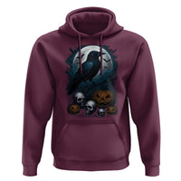 Halloween Gothic Raven Hoodie Full Moon Horror Art - Wonder Print Shop