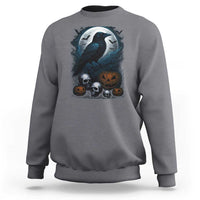 Halloween Gothic Raven Sweatshirt Full Moon Horror Art - Wonder Print Shop
