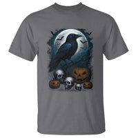 Halloween Gothic Raven T Shirt Full Moon Horror Art - Wonder Print Shop