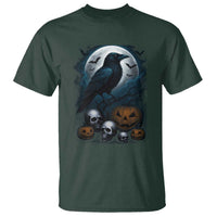 Halloween Gothic Raven T Shirt Full Moon Horror Art - Wonder Print Shop