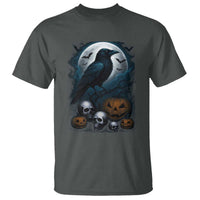 Halloween Gothic Raven T Shirt Full Moon Horror Art - Wonder Print Shop