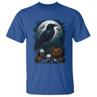Halloween Gothic Raven T Shirt Full Moon Horror Art - Wonder Print Shop