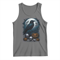 Halloween Gothic Raven Tank Top Full Moon Horror Art - Wonder Print Shop