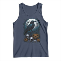 Halloween Gothic Raven Tank Top Full Moon Horror Art - Wonder Print Shop