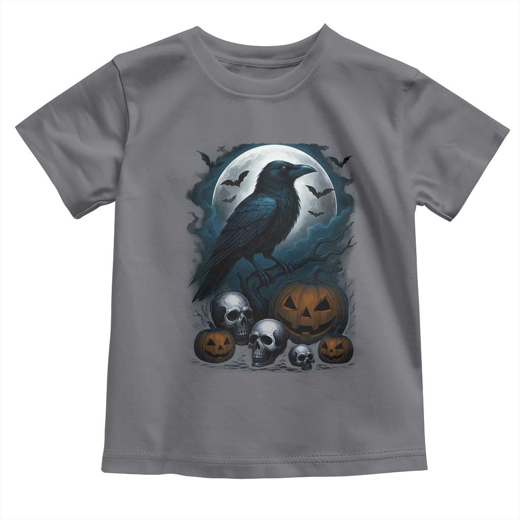 Halloween Gothic Raven Toddler T Shirt Full Moon Horror Art - Wonder Print Shop