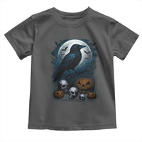 Halloween Gothic Raven Toddler T Shirt Full Moon Horror Art - Wonder Print Shop