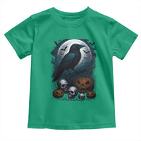 Halloween Gothic Raven Toddler T Shirt Full Moon Horror Art - Wonder Print Shop