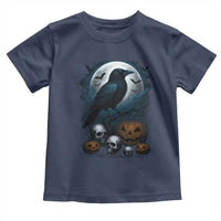 Halloween Gothic Raven Toddler T Shirt Full Moon Horror Art - Wonder Print Shop