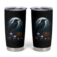 Halloween Gothic Raven Tumbler Cup Full Moon Horror Art