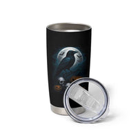 Halloween Gothic Raven Tumbler Cup Full Moon Horror Art