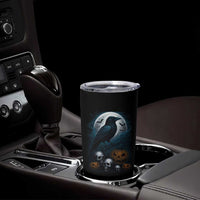 Halloween Gothic Raven Tumbler Cup Full Moon Horror Art