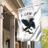 Funny Raven Bird Full Moon Art F Caw F Joke Garden Flag - Wonder Print Shop