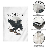 Funny Raven Bird Full Moon Art F Caw F Joke Garden Flag - Wonder Print Shop