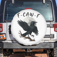 Funny Raven Bird Full Moon Art F Caw F Joke Spare Tire Cover - Wonder Print Shop