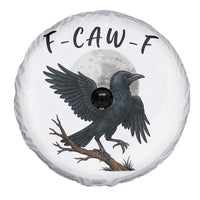 Funny Raven Bird Full Moon Art F Caw F Joke Spare Tire Cover - Wonder Print Shop