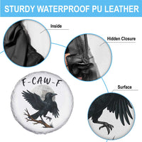 Funny Raven Bird Full Moon Art F Caw F Joke Spare Tire Cover - Wonder Print Shop