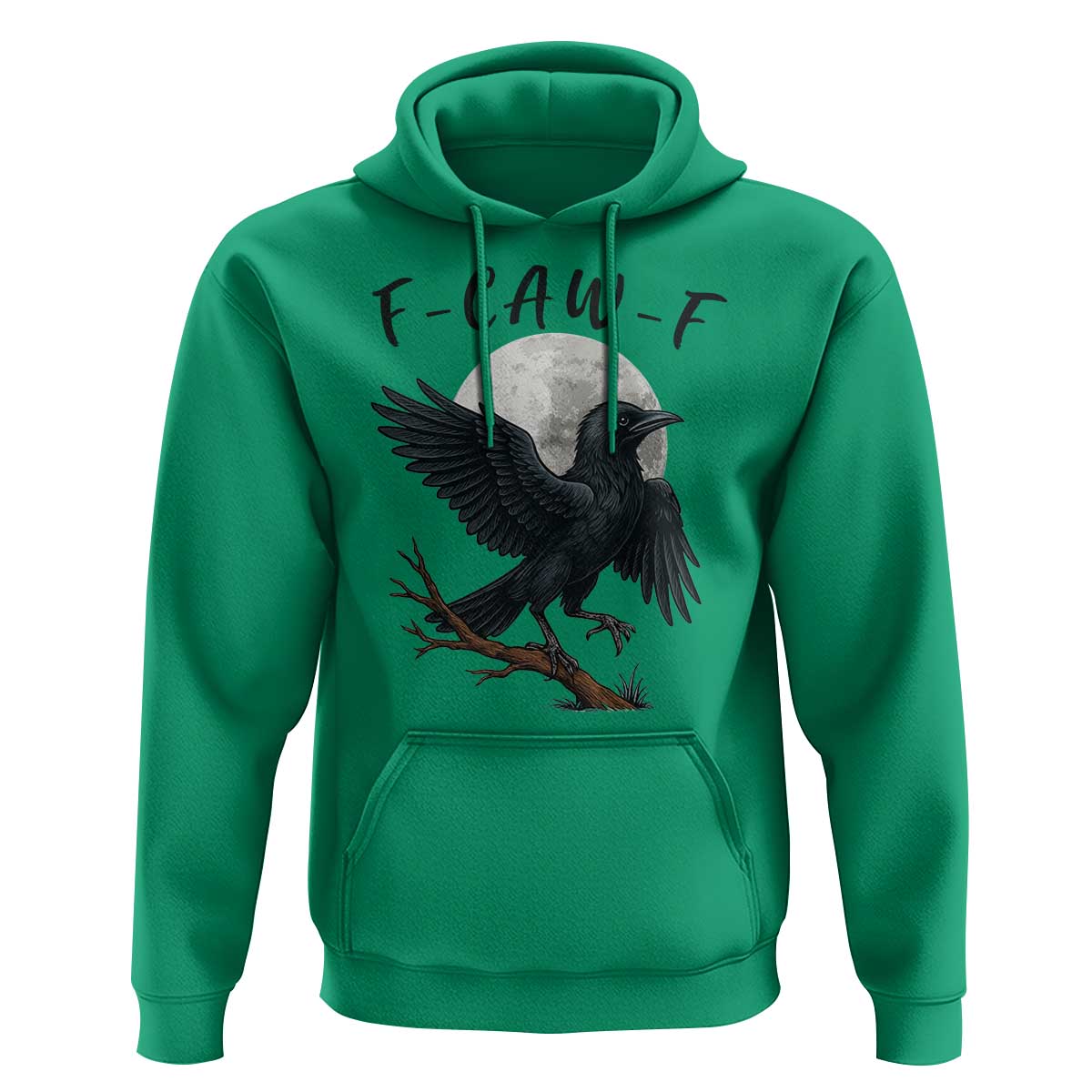 Funny Raven Bird Full Moon Art F Caw F Joke Hoodie - Wonder Print Shop