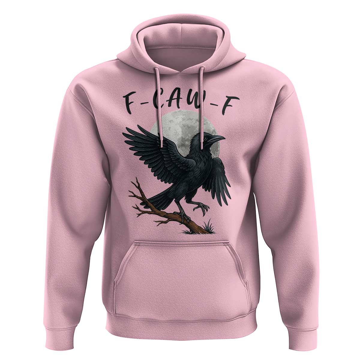 Funny Raven Bird Full Moon Art F Caw F Joke Hoodie - Wonder Print Shop