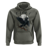Funny Raven Bird Full Moon Art F Caw F Joke Hoodie - Wonder Print Shop