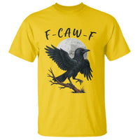 Funny Raven Bird Full Moon Art F Caw F Joke T Shirt - Wonder Print Shop