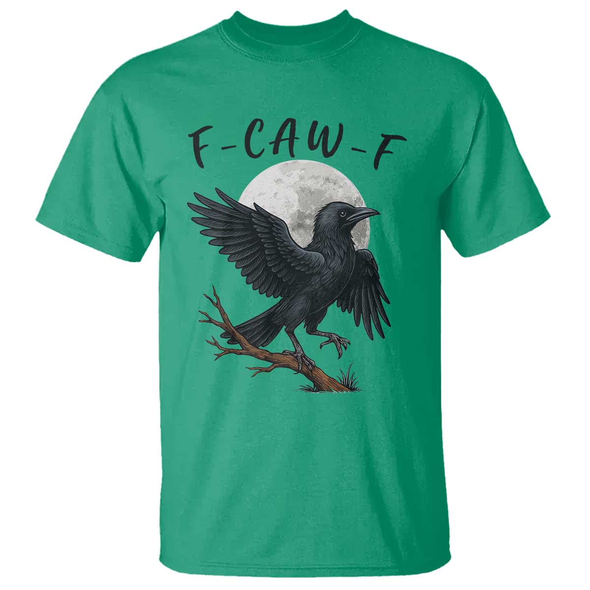 Funny Raven Bird Full Moon Art F Caw F Joke T Shirt - Wonder Print Shop