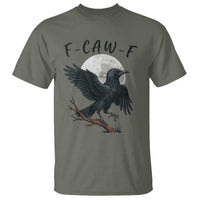 Funny Raven Bird Full Moon Art F Caw F Joke T Shirt - Wonder Print Shop
