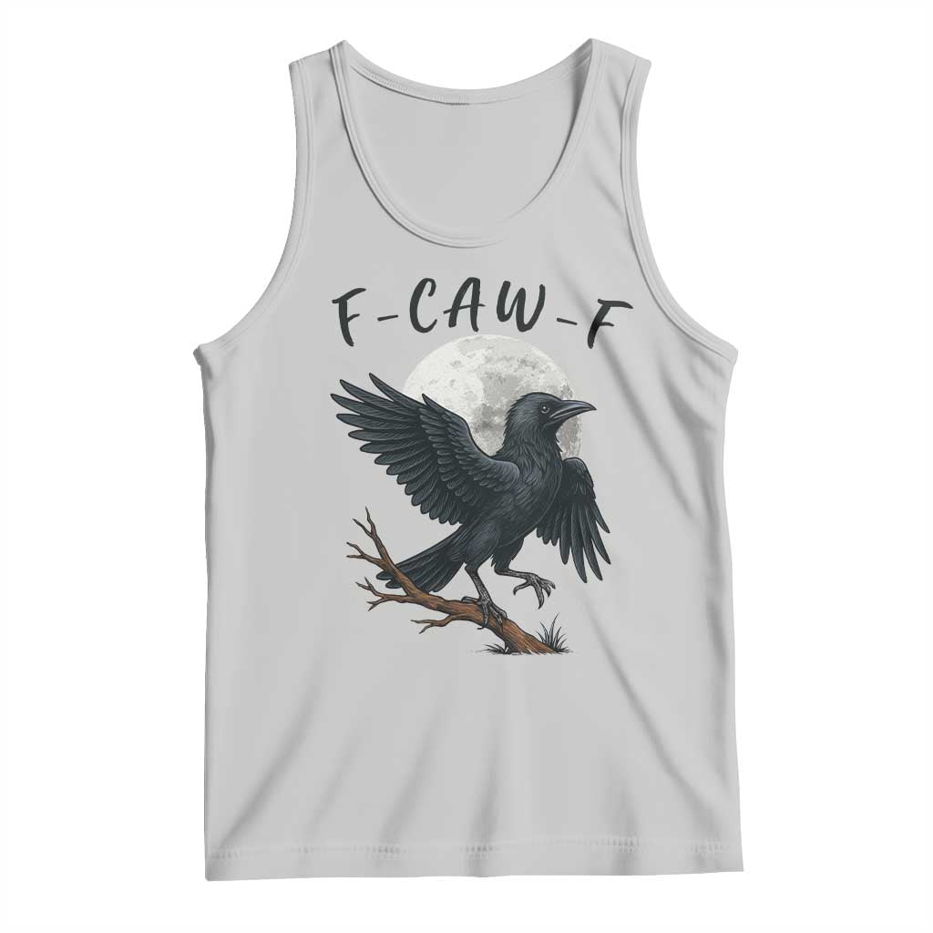 Funny Raven Bird Full Moon Art F Caw F Joke Tank Top - Wonder Print Shop
