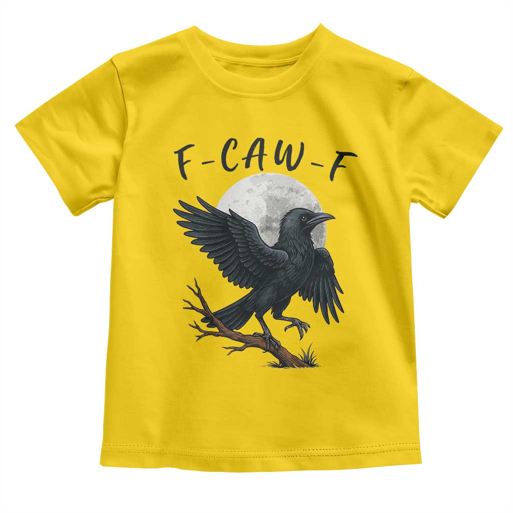 Funny Raven Bird Full Moon Art F Caw F Joke Toddler T Shirt - Wonder Print Shop