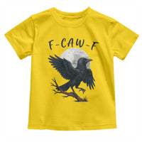 Funny Raven Bird Full Moon Art F Caw F Joke Toddler T Shirt - Wonder Print Shop