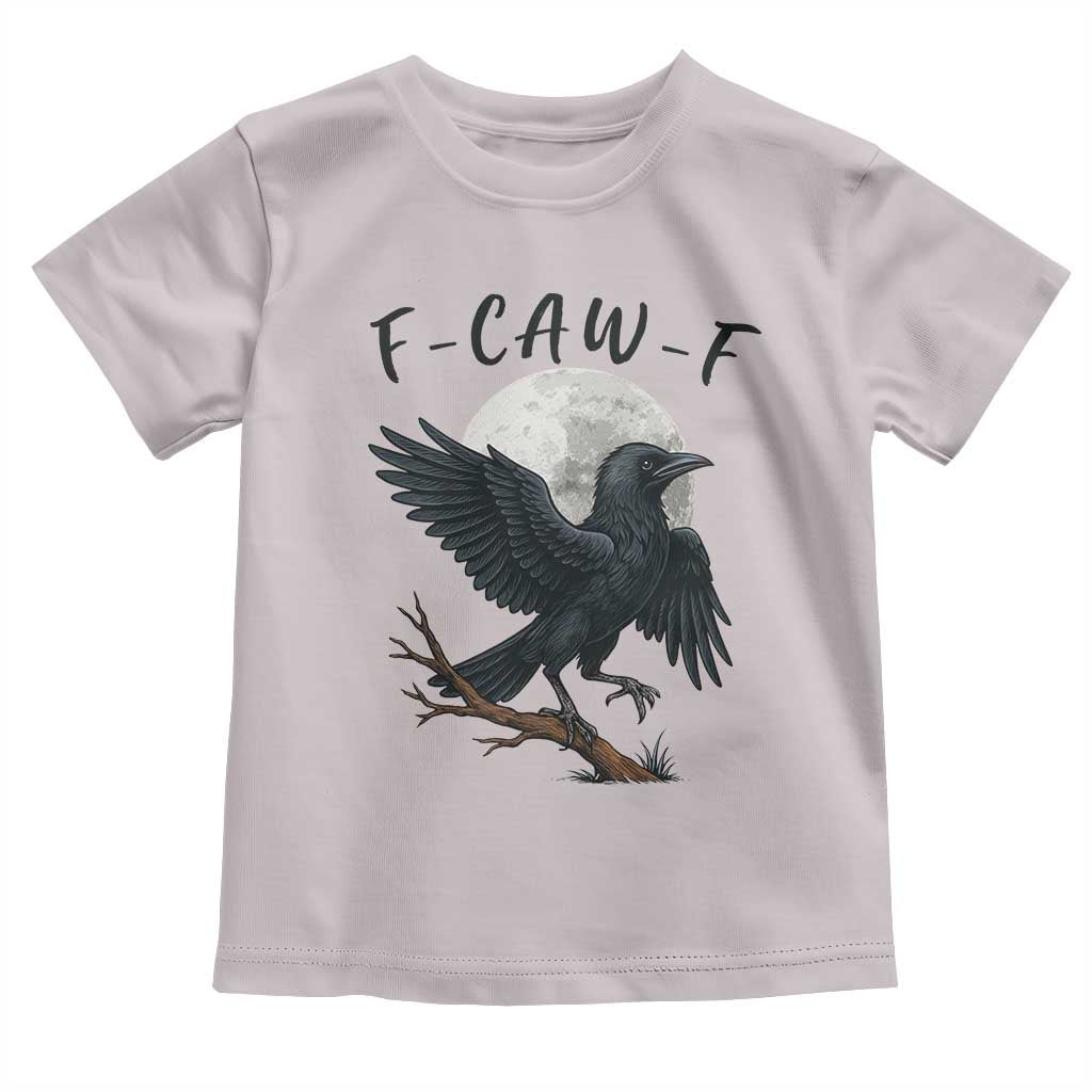 Funny Raven Bird Full Moon Art F Caw F Joke Toddler T Shirt - Wonder Print Shop