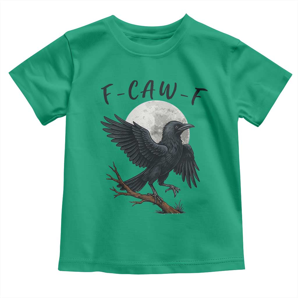 Funny Raven Bird Full Moon Art F Caw F Joke Toddler T Shirt - Wonder Print Shop