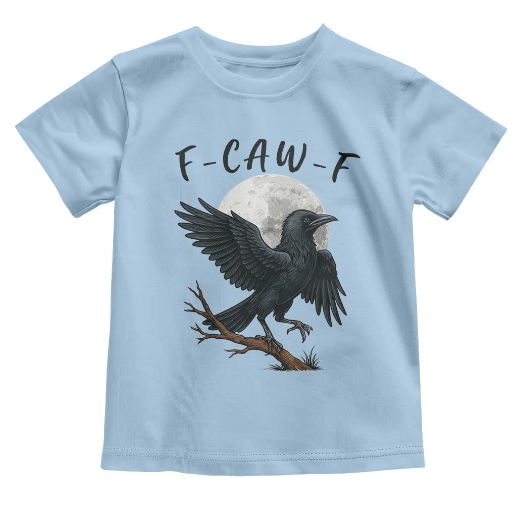 Funny Raven Bird Full Moon Art F Caw F Joke Toddler T Shirt - Wonder Print Shop