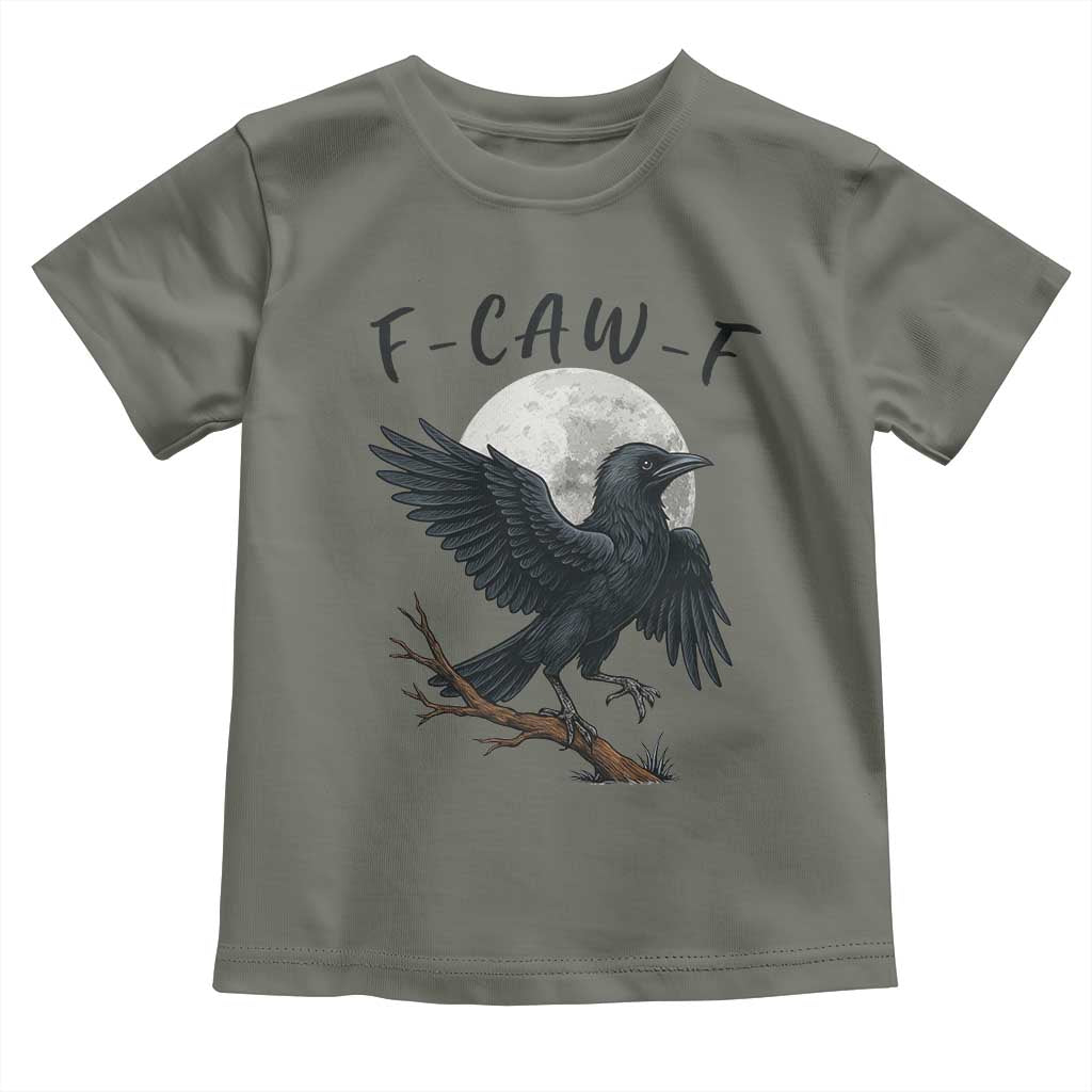 Funny Raven Bird Full Moon Art F Caw F Joke Toddler T Shirt - Wonder Print Shop
