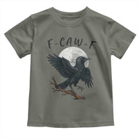 Funny Raven Bird Full Moon Art F Caw F Joke Toddler T Shirt - Wonder Print Shop