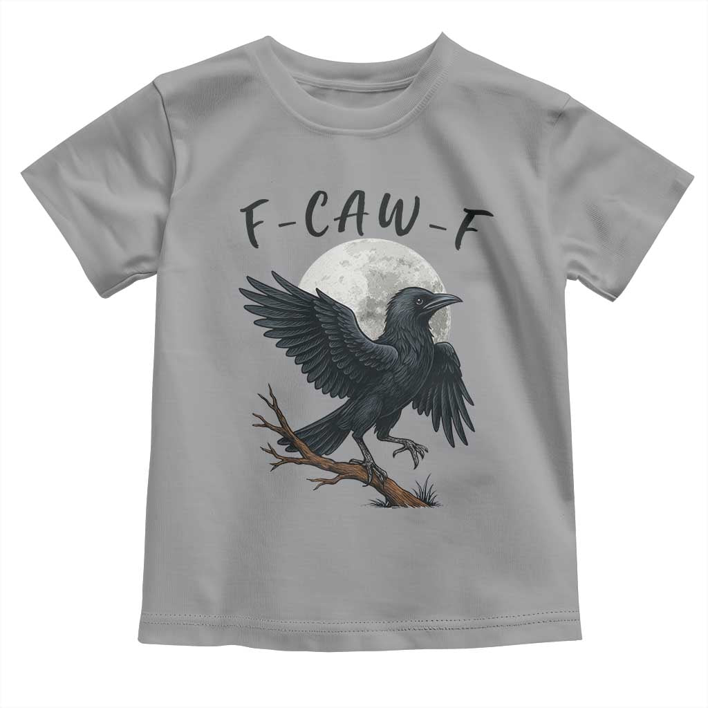 Funny Raven Bird Full Moon Art F Caw F Joke Toddler T Shirt - Wonder Print Shop