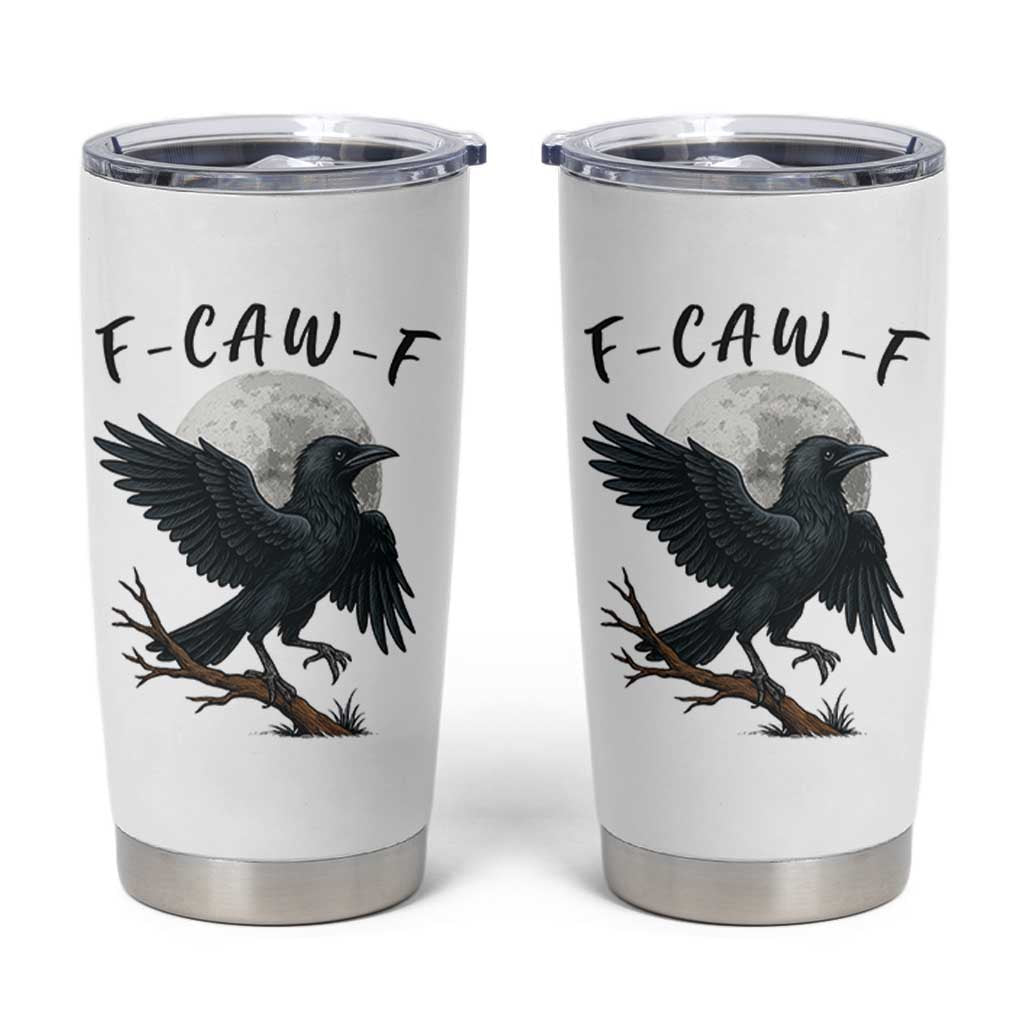 Funny Raven Bird Full Moon Art F Caw F Joke Tumbler Cup