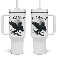Funny Raven Bird Full Moon Art F Caw F Joke Tumbler With Handle