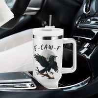 Funny Raven Bird Full Moon Art F Caw F Joke Tumbler With Handle
