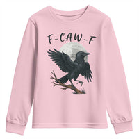 Funny Raven Bird Full Moon Art F Caw F Joke Youth Sweatshirt - Wonder Print Shop