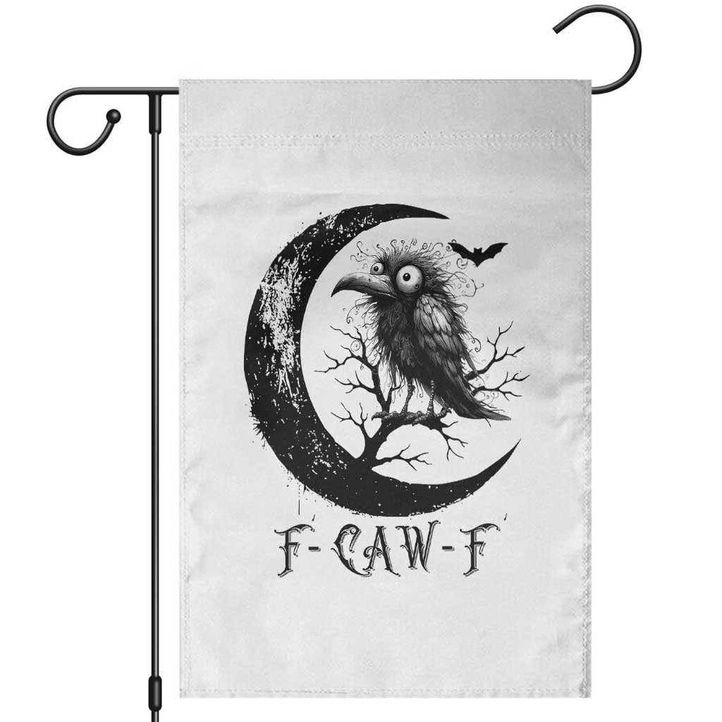 Funny Raven Bird Garden Flag F Caw F Joke Moon Sarcastic Humor Art - Wonder Print Shop